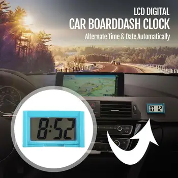 Цифровые часы на приборной панели автомобиля - автомобильные клеящиеся часы с огромным ЖК-дисплеем времени и дня для автомобиля