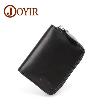 Деловой RFID-держатель кредитной карты из натуральной кожи, женская дорожная сумка, Мужской маленький кошелек, футляр для карт на молнии, кошелек
