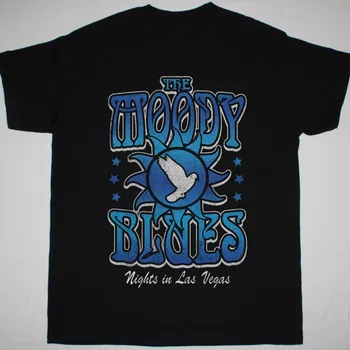 Vtg The Moody Blues Nights In Las Vegas Хлопковая Черная Рубашка Унисекс S-5XL KK513
