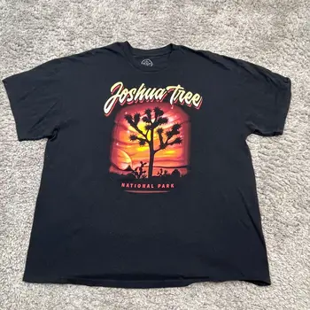 Рубашка Joshua Tree Мужская 2XL Черная С Круглым Вырезом И Коротким Рукавом California
