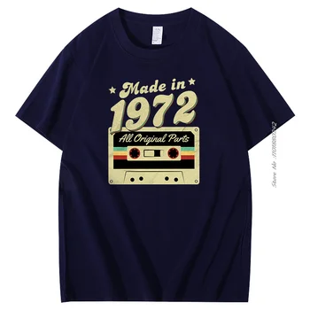 Летняя мужская футболка с круглым вырезом и коротким рукавом, Сделанная в 1972 году в стиле Ретро Из хлопка Harajuku, графические футболки, Тройники, Топы, Уличная мужская одежда