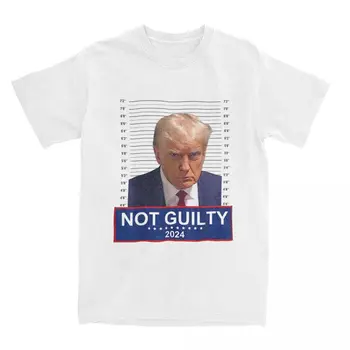 Мужская Женская фотография президента Дональда Трампа 2024 Not Guilty Shirt Merch Not My President Одежда из чистого хлопка Винтажная футболка