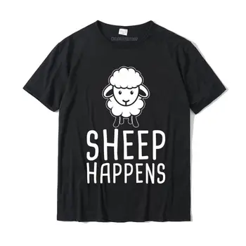 Овцы Случаются, Забавный фермер, любитель овец, Эстетичный дизайн, обычные футболки для вечеринок, Новое поступление, хлопковые молодежные футболки-топы