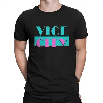 Креативная футболка GTA Grand Theft Auto для мужчин, футболка из чистого хлопка с круглым вырезом Vice City, отличительные подарки на День рождения, уличная одежда