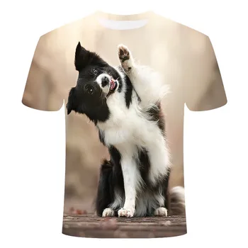Футболки Border Shepherd Dog с 3D принтом собаки, футболки для пары, летние Новые мужские и женские модные топы Y2k с круглым вырезом, индивидуальность