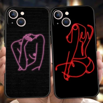 Art Simple Kiss Rose Sex Girl Body Противоударный Для iPhone 14 13 12 11 Pro Max 8 7 Plus Чехол Для iPhone X XR XS Max Shell