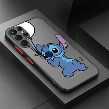 Disney Stitch Baby Cute Для Samsung S24 S23 S22 S21 Ultra S20 FE S10 Plus Lite 4G 5G Матовый Полупрозрачный Чехол Capa Fundas
