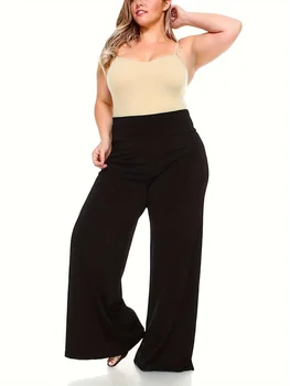 Весенне-летние новые женские трикотажные изделия больших размеров в деловом формальном стиле, модные однотонные прямые брюки