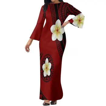 Стильное женское платье С длинными рукавами Для вечеринки Женское Элегантное платье Полинезийского Племенного дизайна Поддерживает Кастомизацию