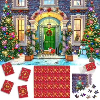Рождественские календари обратного отсчета, головоломка 1008шт, 24 дня обратного отсчета до Рождества, головоломка, Рождественская игрушка для мальчиков и девочек, головоломка для J9q6