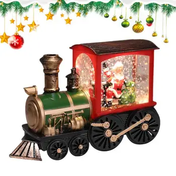 Рождественский поезд с подсветкой, Снежный шар на батарейках, украшение поезда с подсветкой, настольные украшения для кабинета, сада, гостиной