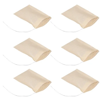 Пакетики для чая с фильтром по 600 упаковок, Одноразовый Бумажный Пакетик для чая С завязками Для Рассыпного Листового чая, Кофе (натуральный цвет, 2,75X1,97 дюйма)