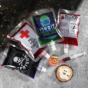 20шт Сумка-контейнер для напитков на Хэллоуин, сумки для крови вампиров, сумки для напитков Зомби, реквизит, принадлежности для украшения Хэллоуина