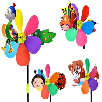 Животное Пчела, шесть цветов, трехмерная ветряная мельница, Мультяшные детские игрушки, украшение домашнего сада, Ветряная вертушка, Вихревой декор Двора