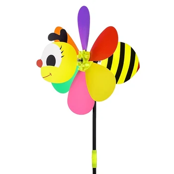 Животное Пчела, шесть цветов, трехмерная ветряная мельница, Мультяшные детские игрушки, украшение домашнего сада, Ветряная вертушка, Вихревой декор Двора