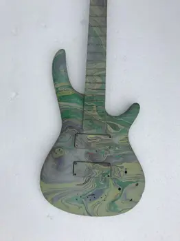 Изготовленная своими руками 4-струнная электрическая бас-гитара красивого дизайна со звукоснимателями в наличии Скидка Бесплатная доставка