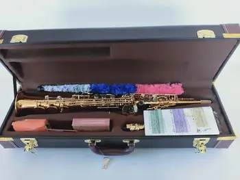 Профессиональный новый высокочастотный прямой саксофон Bb brass золотая модель 901 abalone key деревянный духовой инструмент с аксессуарами