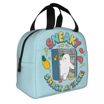 Изолированная сумка для ланча Ice Bear, портативная сумка-холодильник We Bare Bears, Многоразовая сумка-холодильник, ланч-бокс, школьные сумки для хранения продуктов на открытом воздухе