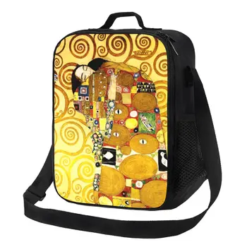 Gustav Klimt The Embrace, утепленная сумка для ланча для женщин, художественная сумка-холодильник, Термосумка для ланча, офис, Пикник, путешествия