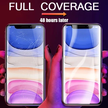 Защитная гидрогелевая пленка с полным покрытием для iPhone 11 12 14 13 Pro Max Mini с прозрачной передней пленкой для защиты экрана
