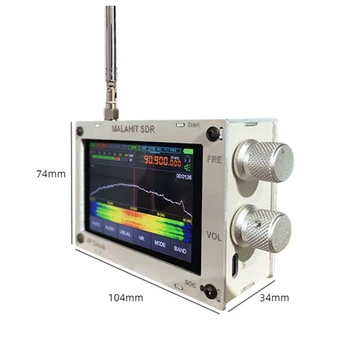 1 комплект Сенсорного экрана Malachite SDR Pro Radio Авиационного диапазона DSP SDR Приемник 50 кГц-2 ГГц 3,5-Дюймовый Портативный С Антенной (Белый)