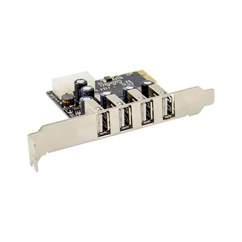 Карта-конвертер PCI-E на 4 порта USB 2.0 Карта-адаптер PCIE USB2.0 Чипсет MCS9990 Позволяет выполнять горячую замену USB-карты Riser Card