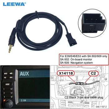 Разъем LEEWA 3,5 мм к 3-контактному Разъему AUX Жгут проводов Для BMW E39/E46/E53 С Навигационной Системой (SA 602/609) #CA6100