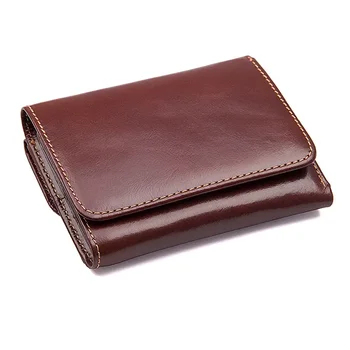 Винтажный кожаный мужской кошелек из воловьей кожи, вертикальный кошелек с RFID-противоугонной щеткой, кошелек для монет с несколькими картами